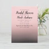 Blush Pink & Black Ombre Modernes Brautparty Einladung (Stehend Vorderseite)