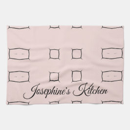 Blush Pink Black Personalized Geometric Minimal Geschirrtuch
