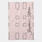 Blush Pink Black Personalized Geometric Minimal Geschirrtuch (Vertikal)
