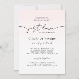 Blush Pink & Black Romantic Moderne Script Hochzei Einladung