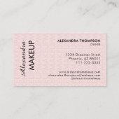 Blush Pink Black Schrift Foto Make-up Geschäft Visitenkarte (Rückseite)