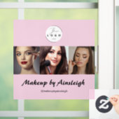 Blush Pink Black Script 3 Photo Makeup Fensteraufkleber (Zuhause)