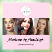 Blush Pink Black Script 3 Photo Makeup Fensteraufkleber (Blatt 3)