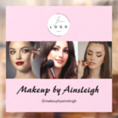 Blush Pink Black Script 3 Photo Makeup Fensteraufkleber (Blatt 2)