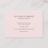 Blush Pink Black Script 3 Photo Makeup Visitenkarte (Rückseite)