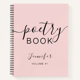 Blush Pink Black Script Ihr Name Gedichte Notizblock