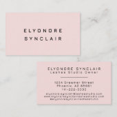 Blush Pink Black Script Lashes Visitenkarte (Vorne/Hinten)