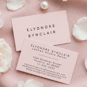 Blush Pink Black Script Lashes Visitenkarte