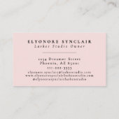 Blush Pink Black Script Lashes Visitenkarte (Rückseite)