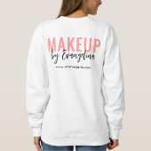 Blush Pink Black Script Logo Makeup Employee Sweatshirt (Rückseite)