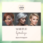 Blush Pink Black Script Logo Photo Makeup Studio Fensteraufkleber (Blatt 3)