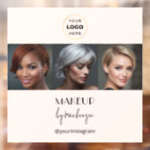 Blush Pink Black Script Logo Photo Makeup Studio Fensteraufkleber (Blatt 2)