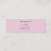 Blush Pink Black Script Photo Lash Studio Mini Visitenkarte (Rückseite)