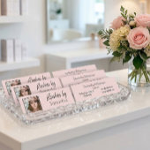 Blush Pink Black Script Photo Lashes Mini Visitenkarte