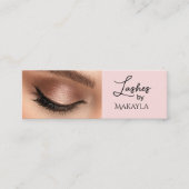 Blush Pink Black Script Photo Lashes Mini Visitenkarte (Vorderseite)