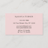 Blush Pink Black Script Photo Lashes Visitenkarte (Rückseite)