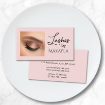 Blush Pink Black Script Photo Lashes