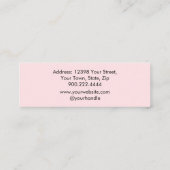 Blush Pink Black Script Photo Makeup Business Card Mini Visitenkarte (Rückseite)