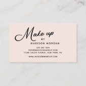 Blush Pink Black Script Photo Makeup Business Card Visitenkarte (Rückseite)