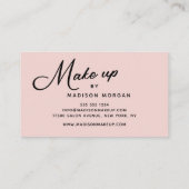 Blush Pink Black Script Photo Makeup Business Card Visitenkarte (Rückseite)