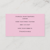Blush Pink Black Script Photo Makeup Business Card Visitenkarte (Rückseite)