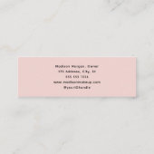 Blush Pink Black Script Photo Makeup Mini Business Visitenkarte (Rückseite)