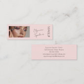 Blush Pink Black Script Photo Makeup Mini  Mini Visitenkarte (Vorne/Hinten)