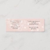 Blush Pink Black Script Photo Makeup Mini Visitenkarte (Rückseite)