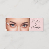 Blush Pink Black Script Photo Makeup  Mini Visitenkarte (Vorderseite)