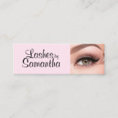 Blush Pink Black Script Photo Makeup Mini Visitenkarte (Vorderseite)