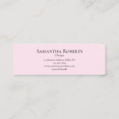 Blush Pink Black Script Photo Makeup Mini Visitenkarte (Rückseite)