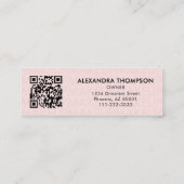 Blush Pink Black Script Photo Makeup Mini Visitenkarte (Rückseite)