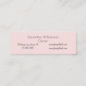 Blush Pink Black Script Photo Makeup Mini Visitenkarte (Rückseite)