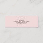 Blush Pink Black Script Photo Makeup Mini Visitenkarte (Rückseite)
