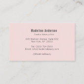Blush Pink Black Script Photo Makeup Visitenkarte (Rückseite)