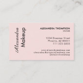 Blush Pink Black Script Photo Makeup  Visitenkarte (Rückseite)