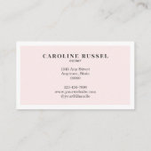 Blush Pink Black Script Photo Makeup Visitenkarte (Rückseite)