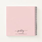 Blush Pink Black Script Your Name Poetry Notizblock (Rückseite)