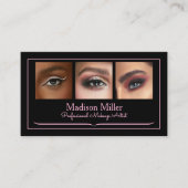 Blush Pink Black Social Icon QR Code Photo Makeup Visitenkarte (Vorderseite)