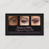 Blush Pink Black Social Icon QR Code Photo Makeup Visitenkarte (Vorderseite)