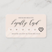 Blush Pink & Black Stilvolle Minimal Herzliche Lie Treuekarte (Vorderseite)