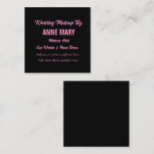 Blush Pink Black Wedding Makeup Künstlername Begleitkarte (Vorne/Hinten)