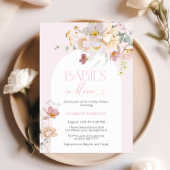 Blush Pink Bläschen Babys in Bloom Baby Dusche Einladung