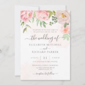 Blush Pink Bläschen Bläschen Alle in einem QR-Code Einladung (Vorderseite)