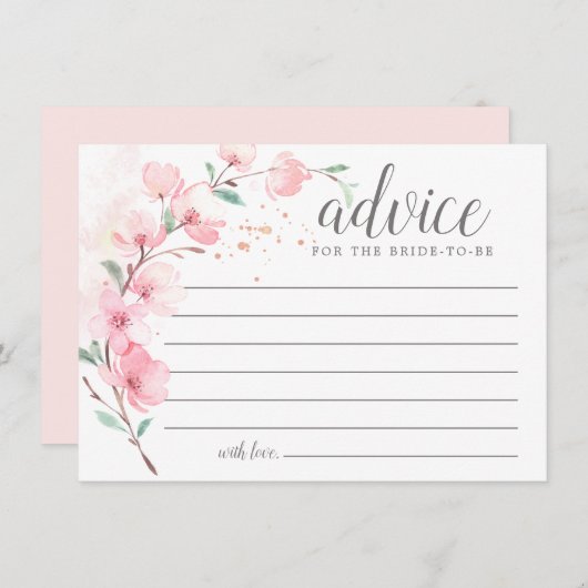 Blush Pink Bläschen Bläschen der Ratenkarte Hinweiskarte (Vorne/Hinten)