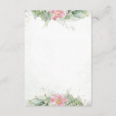 Blush Pink Bläschen Eukalyptus Grüne Goldene Hochz Begleitkarte (Rückseite)