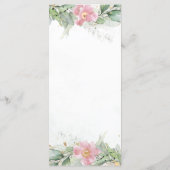 Blush Pink Bläschen Eukalyptus Grüne Goldene Hochz Menükarte (Rückseite)