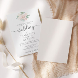 Blush Pink Bläschen Eukalyptus Hochzeitsempfehlung Einladung