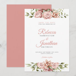 Blush Pink Bläschen Hochzeit speichern das Datum Einladung