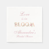 Blush Pink Bläschen Liebe ist in Bloom Brautparty Serviette (Vorderseite)